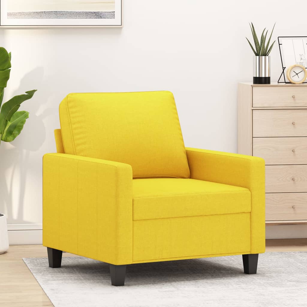 Poltrona Giallo Chiaro 60 cm in Tessuto - homemem39