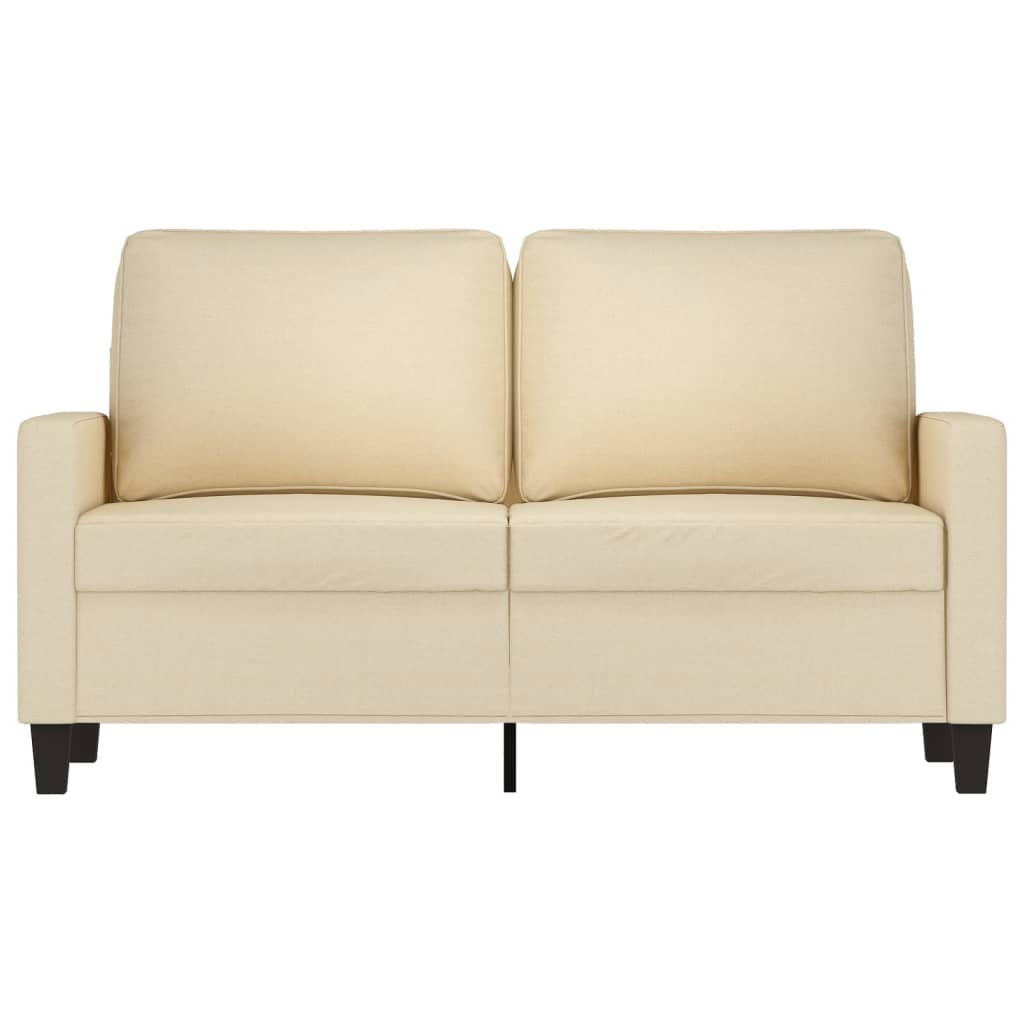 Divano a 2 Posti Crema 120 cm in Tessuto - homemem39
