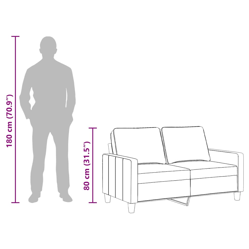 Divano a 2 Posti Crema 120 cm in Tessuto | homemem39