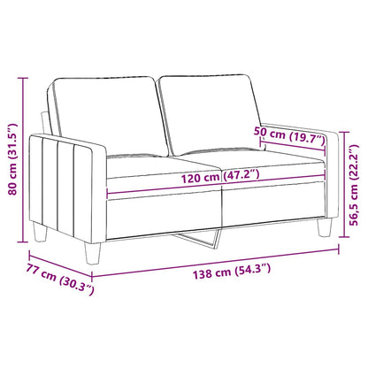 Divano a 2 Posti Marrone 120 cm in Tessuto | homemem39