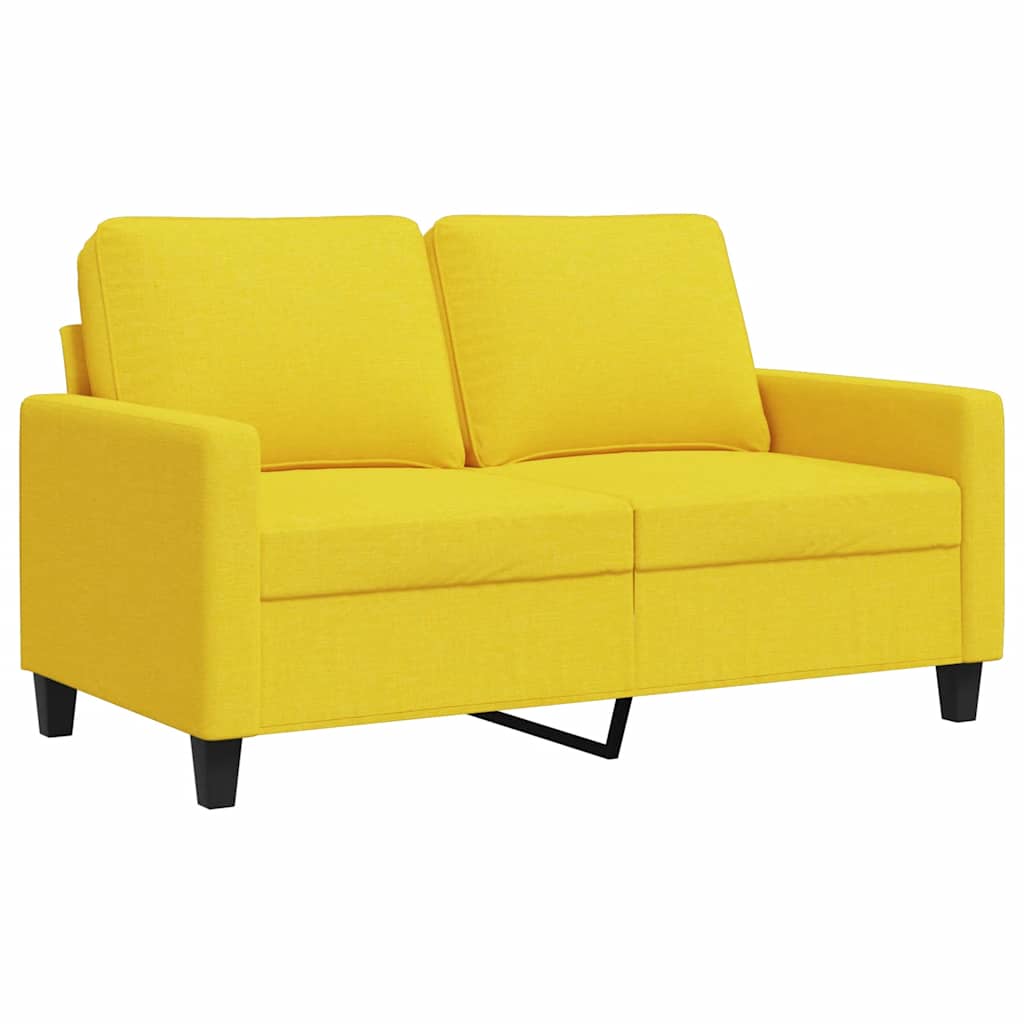 Divano a 2 Posti Giallo Chiaro 120 cm in Tessuto | homemem39