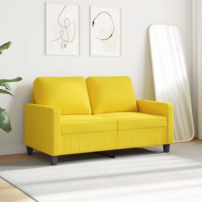 Divano a 2 Posti Giallo Chiaro 120 cm in Tessuto | homemem39