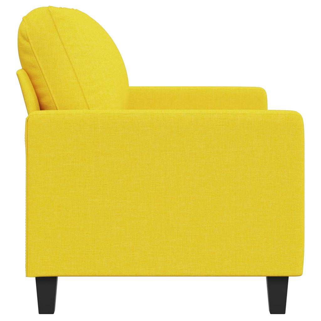 Divano a 2 Posti Giallo Chiaro 120 cm in Tessuto | homemem39