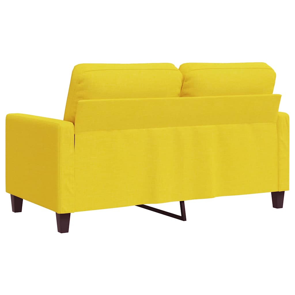 Divano a 2 Posti Giallo Chiaro 120 cm in Tessuto | homemem39