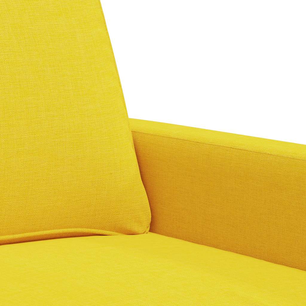 Divano a 2 Posti Giallo Chiaro 120 cm in Tessuto | homemem39