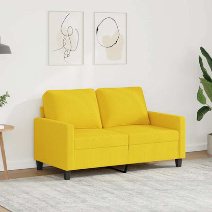 Divano a 2 Posti Giallo Chiaro 120 cm in Tessuto