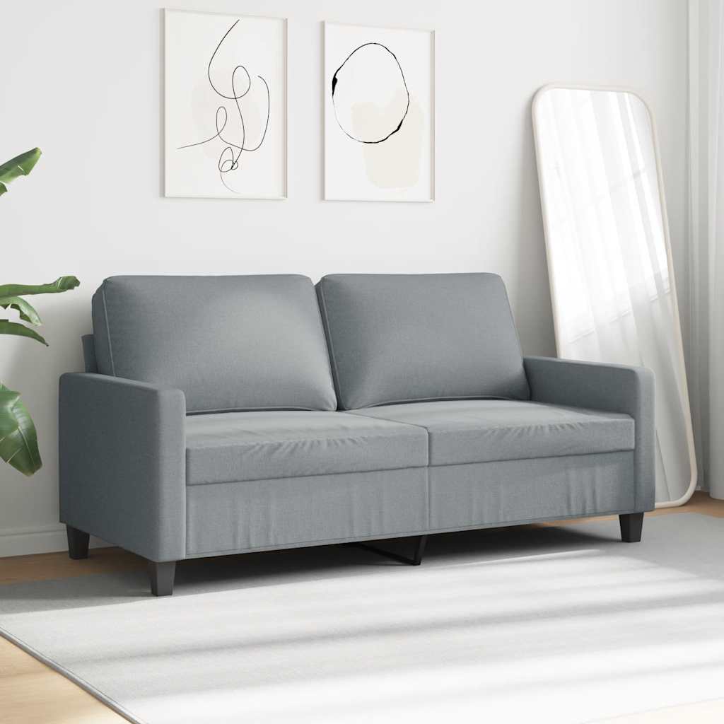Divano a 2 Posti Grigio Chiaro 140 cm in Tessuto | homemem39