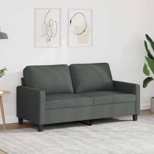 2 Seater Sofa Dark Gray 140 cm in Fabric