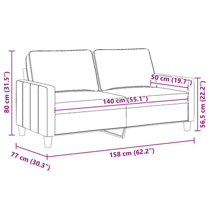 Divano a 2 Posti Crema 140 cm in Tessuto | homemem39