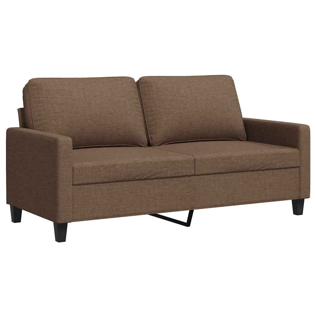 Divano a 2 Posti Marrone 140 cm in Tessuto | homemem39