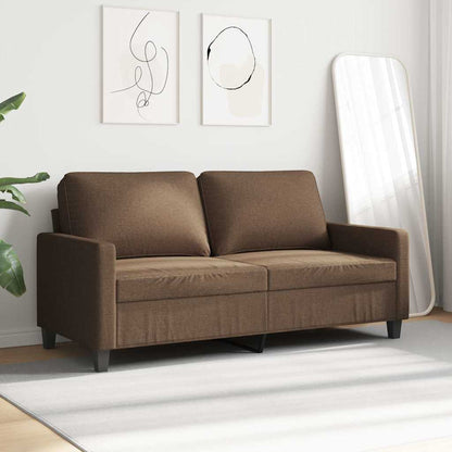 Divano a 2 Posti Marrone 140 cm in Tessuto | homemem39