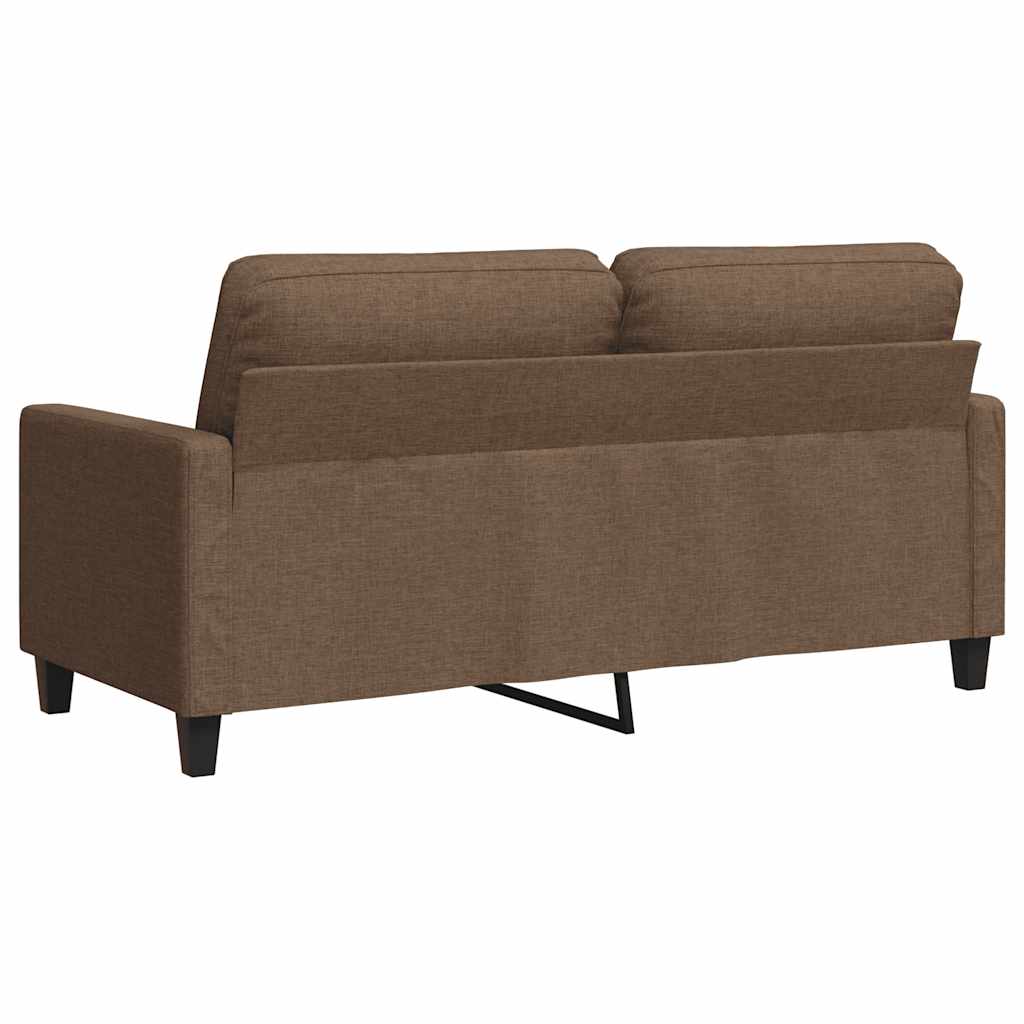Divano a 2 Posti Marrone 140 cm in Tessuto | homemem39