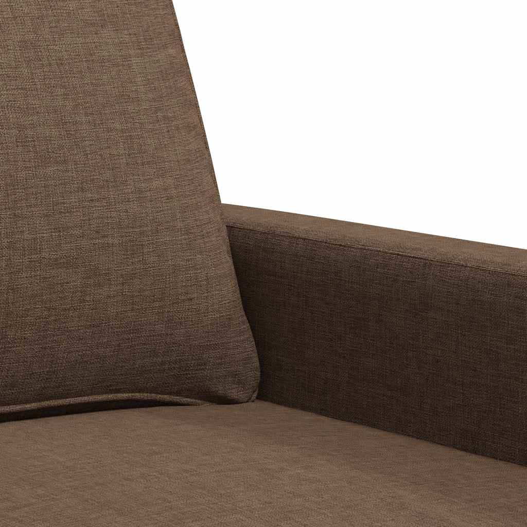 Divano a 2 Posti Marrone 140 cm in Tessuto | homemem39