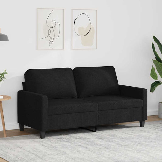 2 Seater Black Sofa 120 cm in Fabric