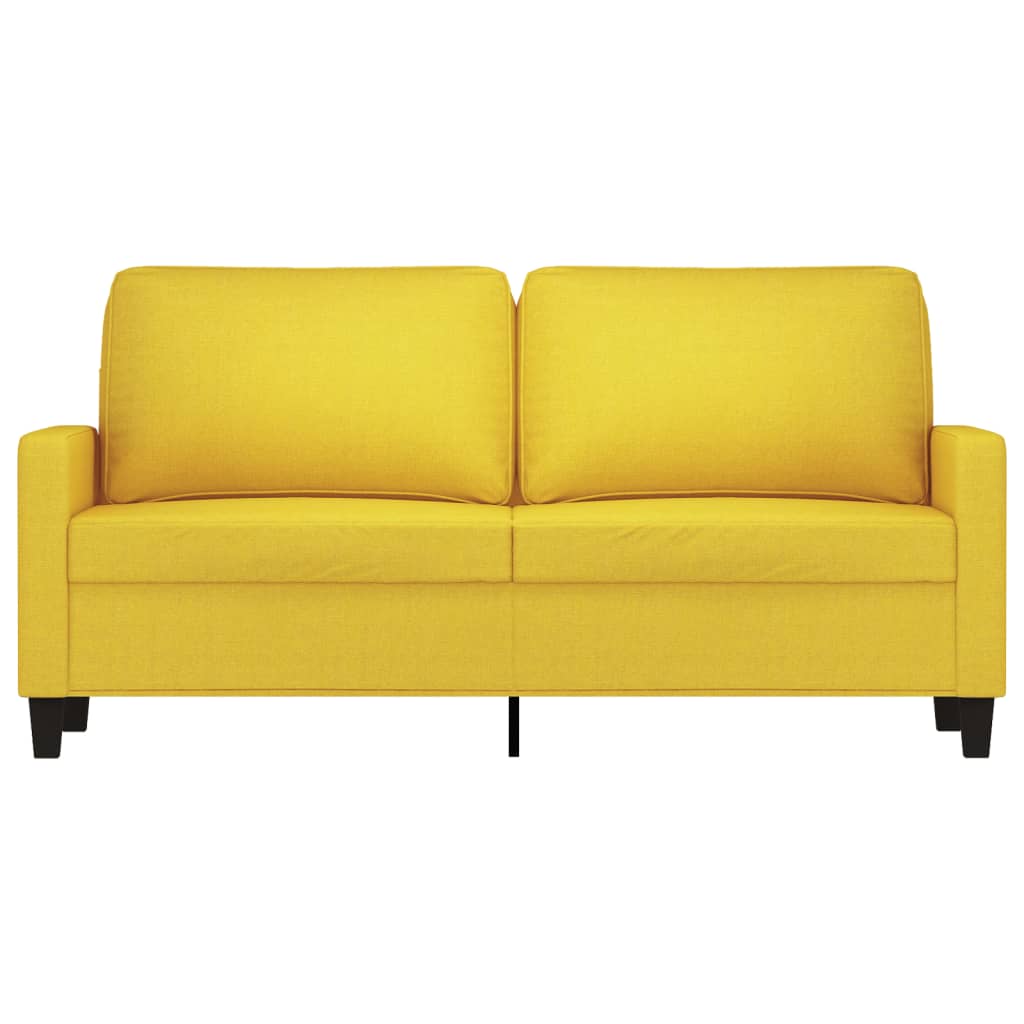 Divano a 2 Posti Giallo Chiaro 140 cm in Tessuto - homemem39