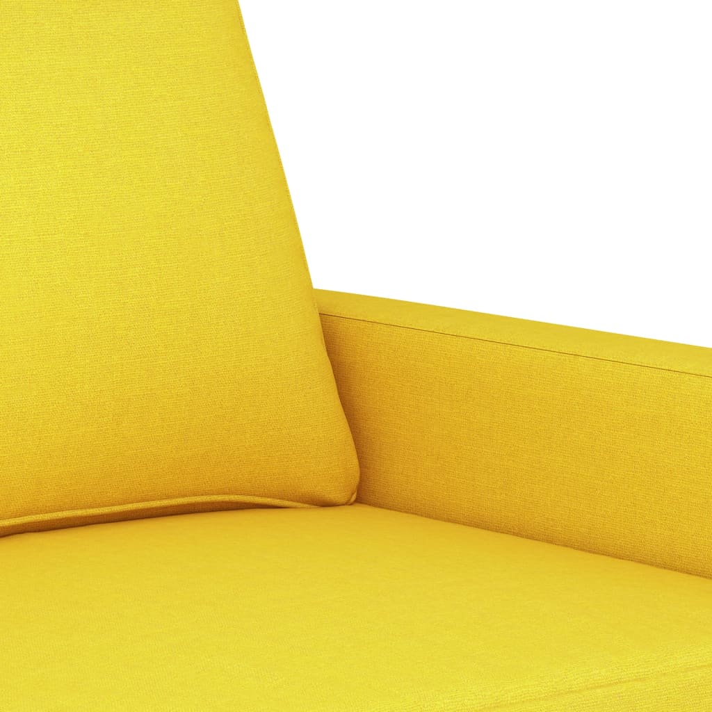 Divano a 2 Posti Giallo Chiaro 140 cm in Tessuto - homemem39