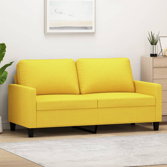 Divano a 2 Posti Giallo Chiaro 140 cm in Tessuto - homemem39