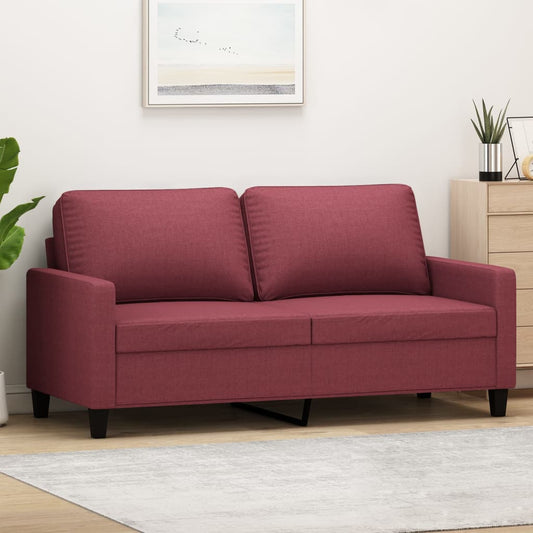 Divano a 2 Posti Rosso Vino 140 cm in Tessuto - homemem39