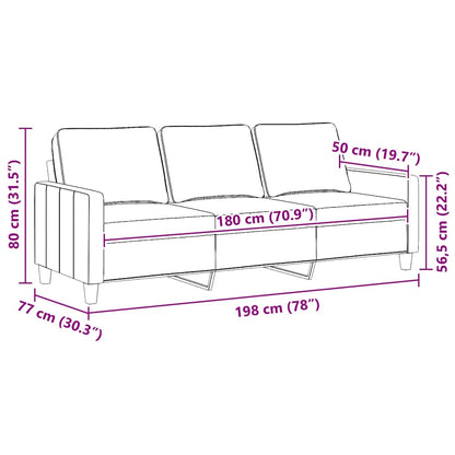 Divano a 3 Posti Grigio Chiaro 180 cm in Tessuto | homemem39