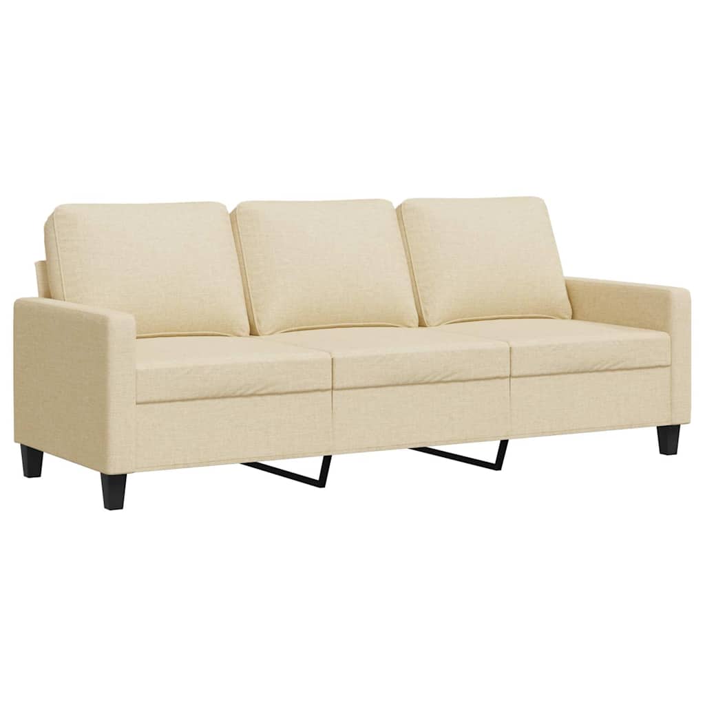 Divano a 3 Posti Crema 180 cm in Tessuto | homemem39