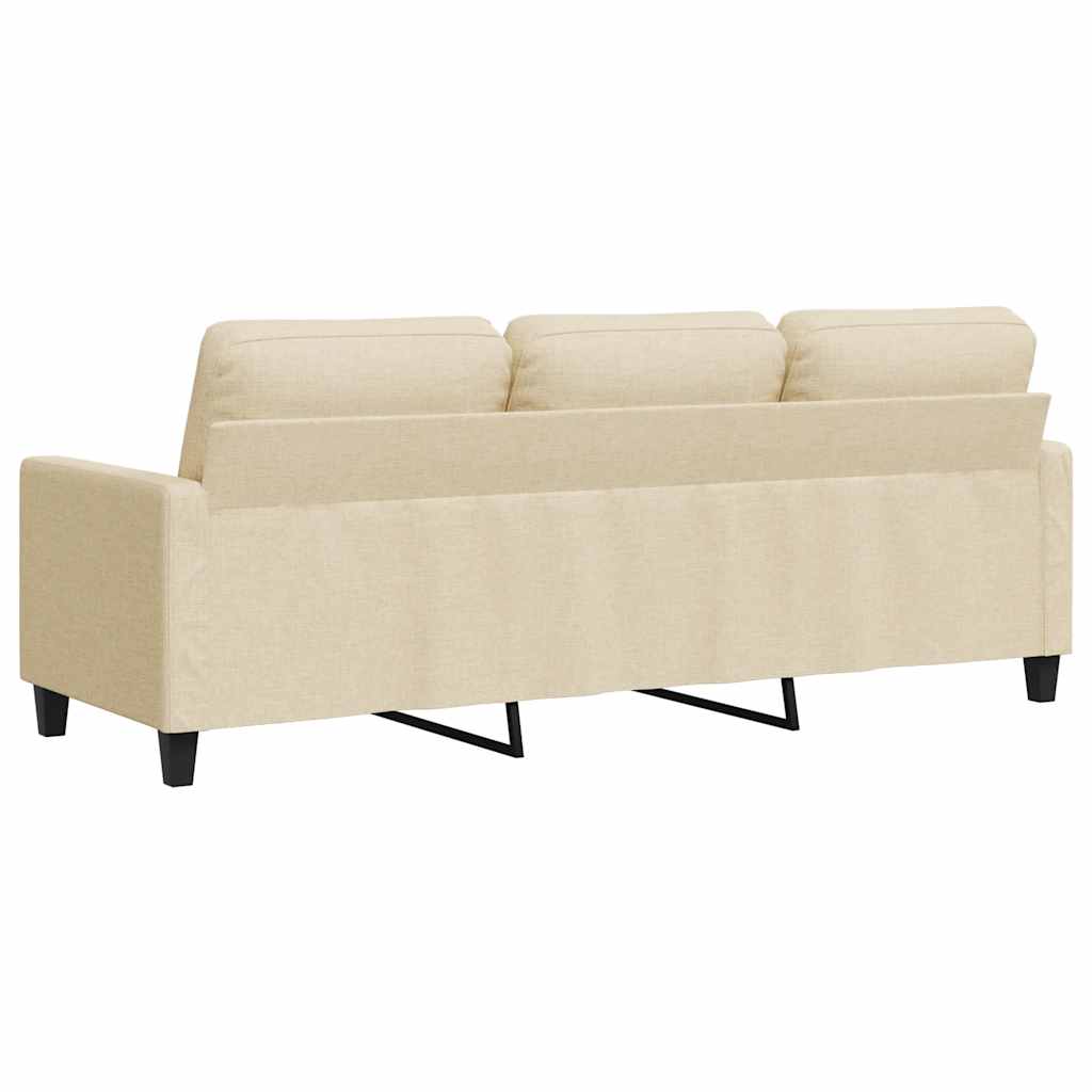 Divano a 3 Posti Crema 180 cm in Tessuto | homemem39