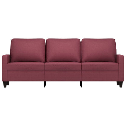 Divano a 3 Posti Rosso Vino 180 cm in Tessuto - homemem39