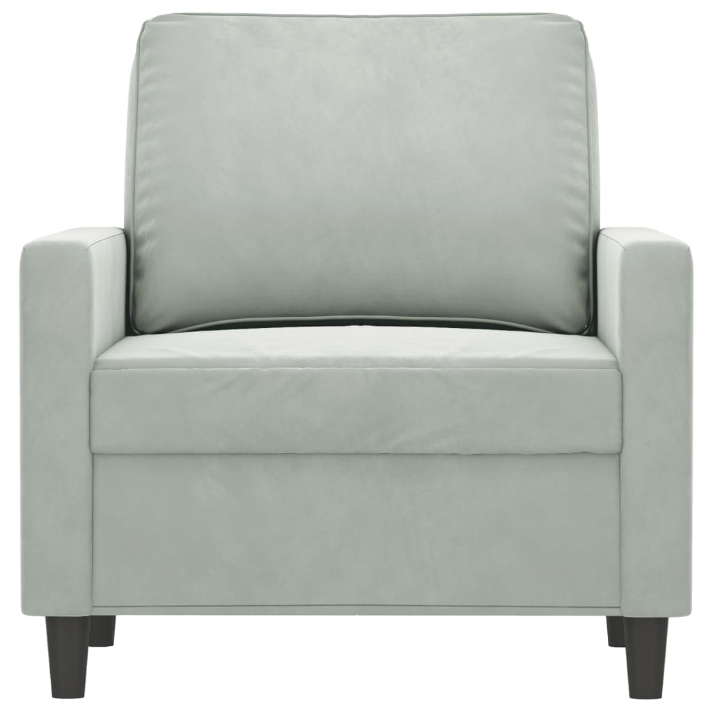 Poltrona Grigio Chiaro 60 cm Velluto | homemem39