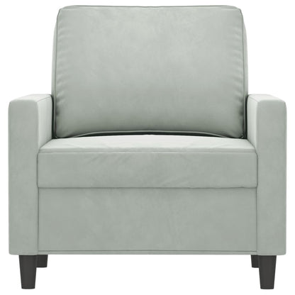 Poltrona Grigio Chiaro 60 cm Velluto | homemem39