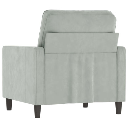 Poltrona Grigio Chiaro 60 cm Velluto | homemem39