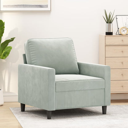 Poltrona Grigio Chiaro 60 cm Velluto | homemem39