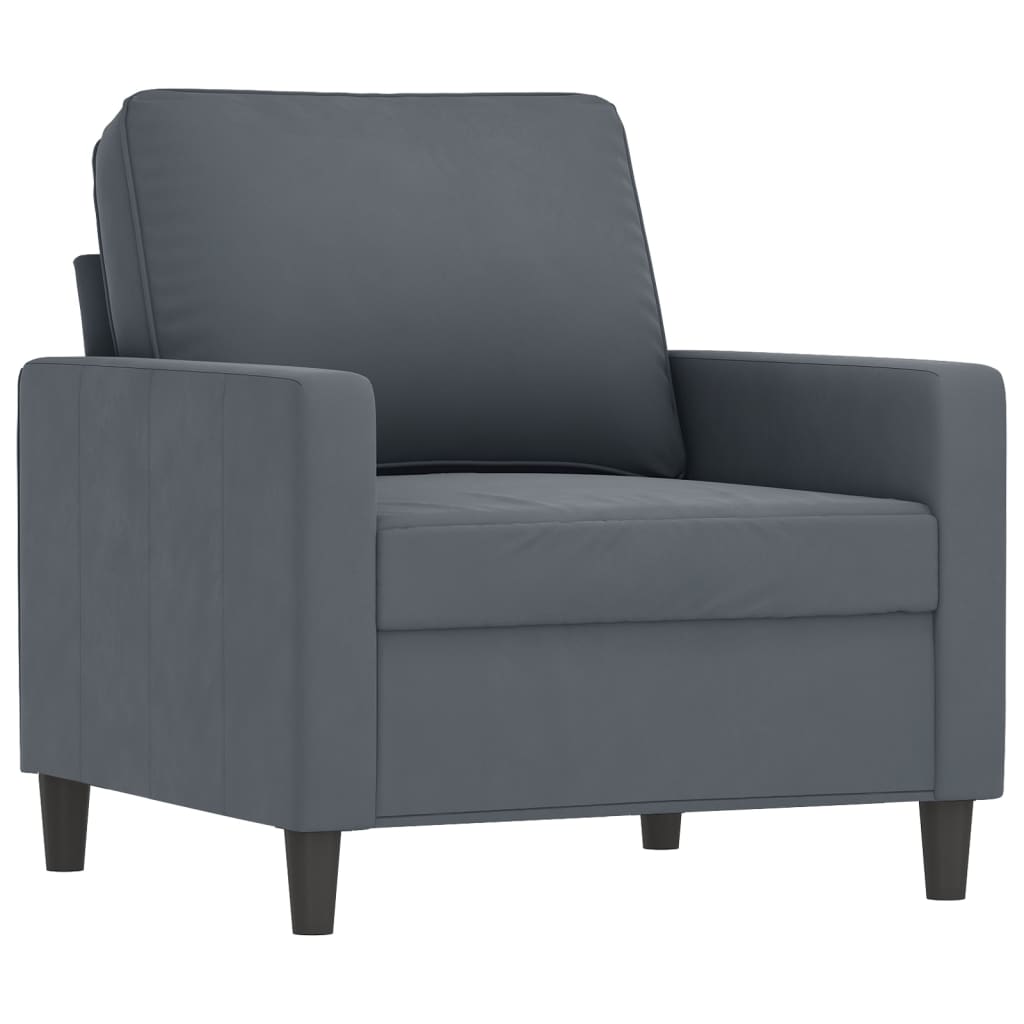 Poltrona Grigio Scuro 60 cm Velluto | homemem39