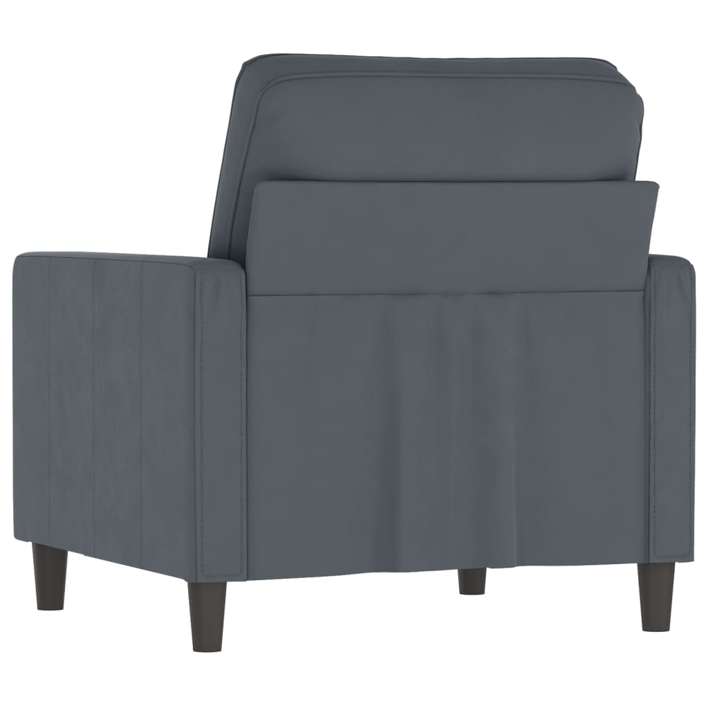 Poltrona Grigio Scuro 60 cm Velluto | homemem39