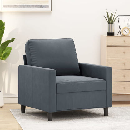 Poltrona Grigio Scuro 60 cm Velluto | homemem39