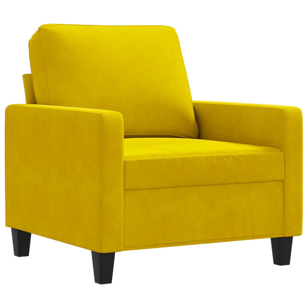 Poltrona Giallo 60 cm Velluto - homemem39