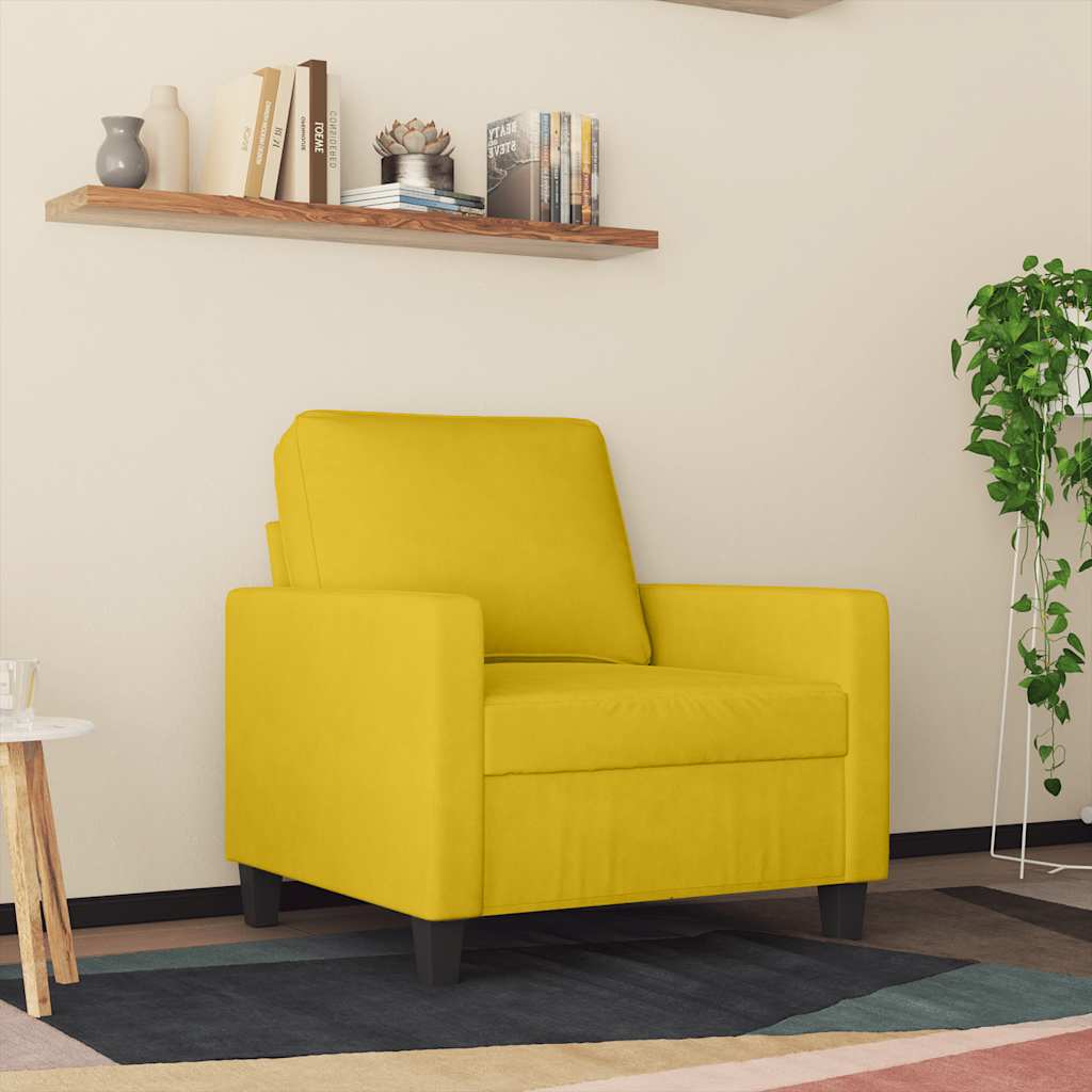 Poltrona Giallo 60 cm Velluto | homemem39