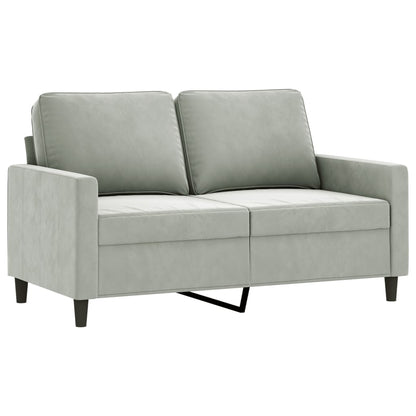 Divano a 2 Posti Grigio Chiaro 120 cm in Velluto | homemem39