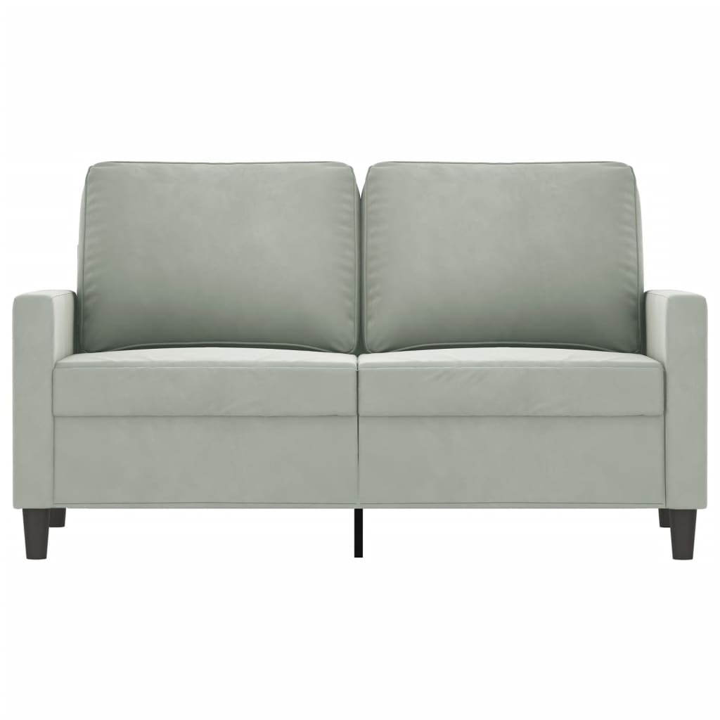 Divano a 2 Posti Grigio Chiaro 120 cm in Velluto | homemem39