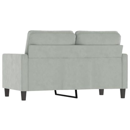 Divano a 2 Posti Grigio Chiaro 120 cm in Velluto | homemem39
