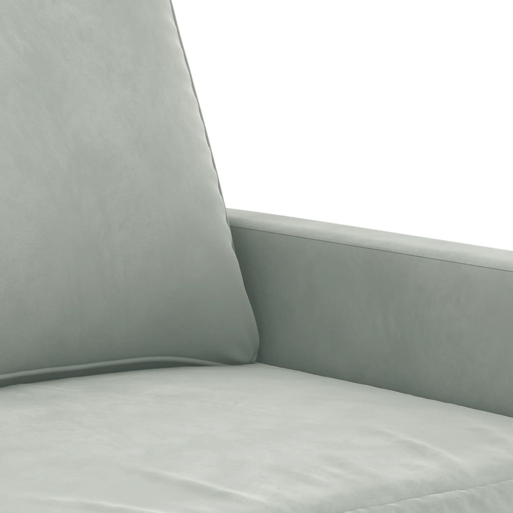 Divano a 2 Posti Grigio Chiaro 120 cm in Velluto | homemem39