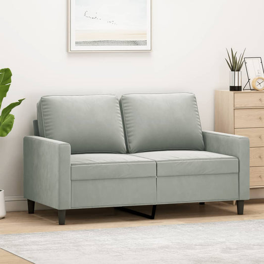 Divano a 2 Posti Grigio Chiaro 120 cm in Velluto | homemem39
