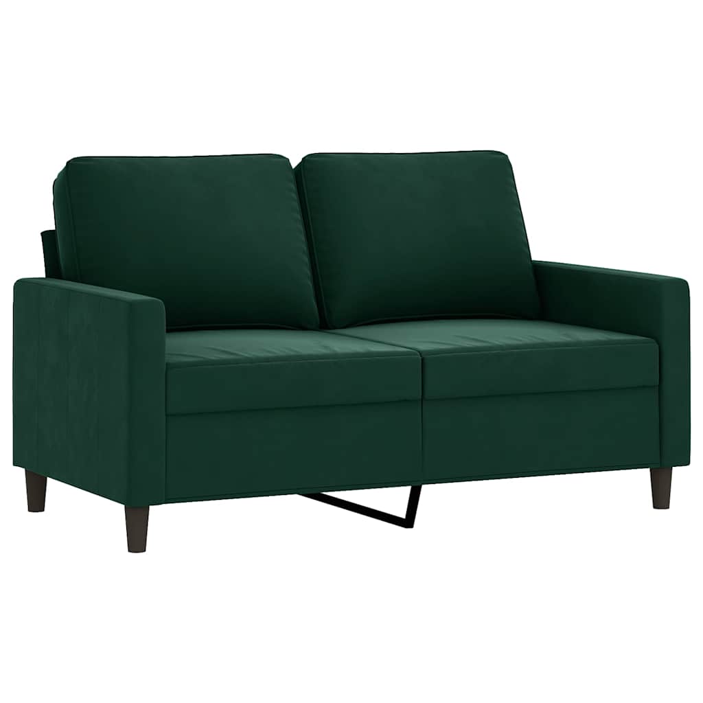 Divano a 2 Posti Verde Scuro 120 cm in Velluto | homemem39