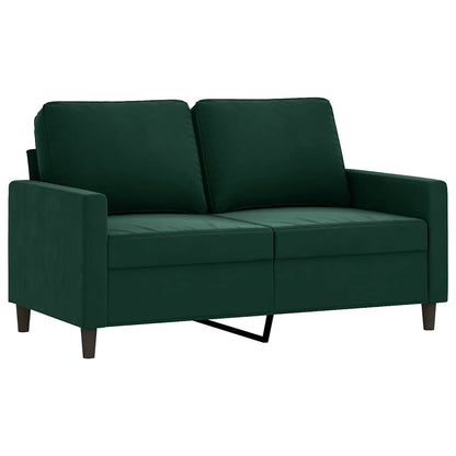 Divano a 2 Posti Verde Scuro 120 cm in Velluto | homemem39