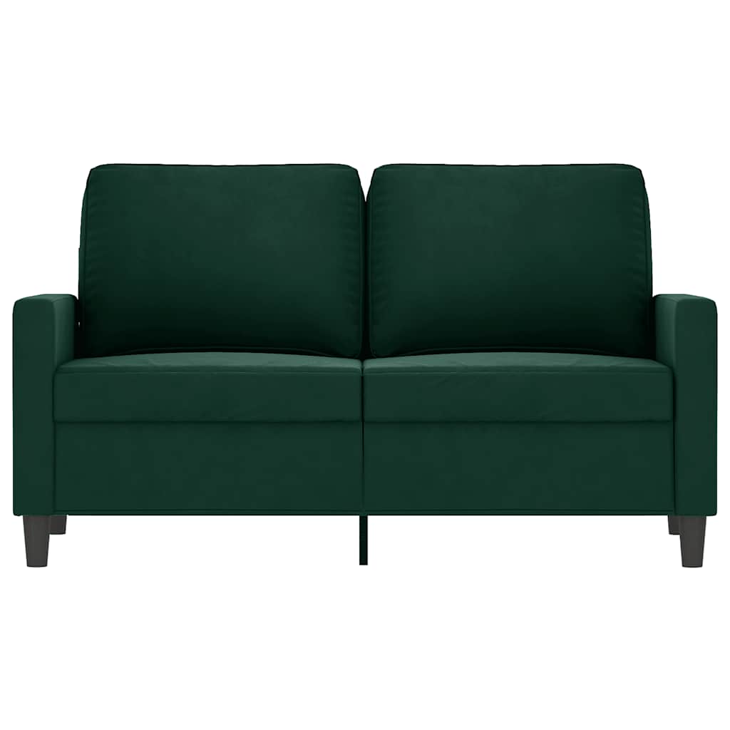 Divano a 2 Posti Verde Scuro 120 cm in Velluto | homemem39