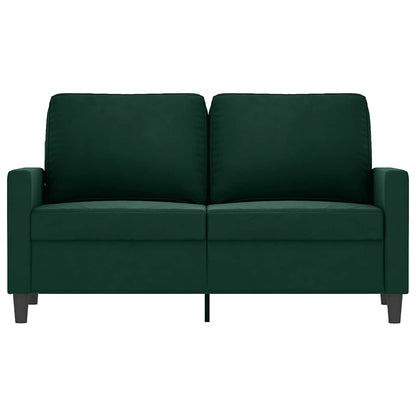 Divano a 2 Posti Verde Scuro 120 cm in Velluto | homemem39
