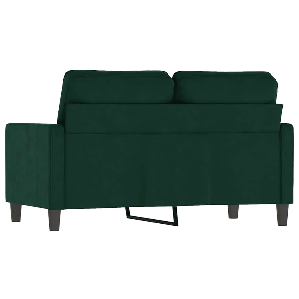 Divano a 2 Posti Verde Scuro 120 cm in Velluto | homemem39