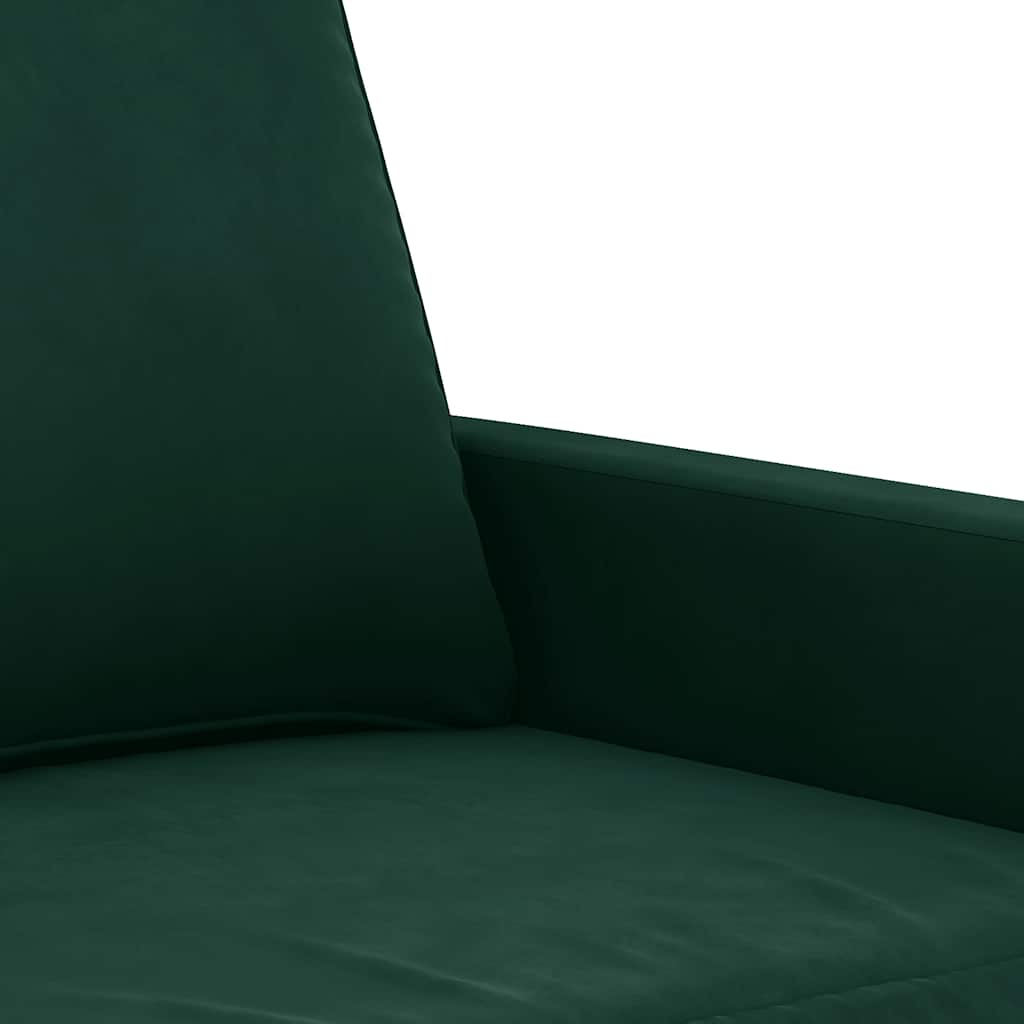 Divano a 2 Posti Verde Scuro 120 cm in Velluto