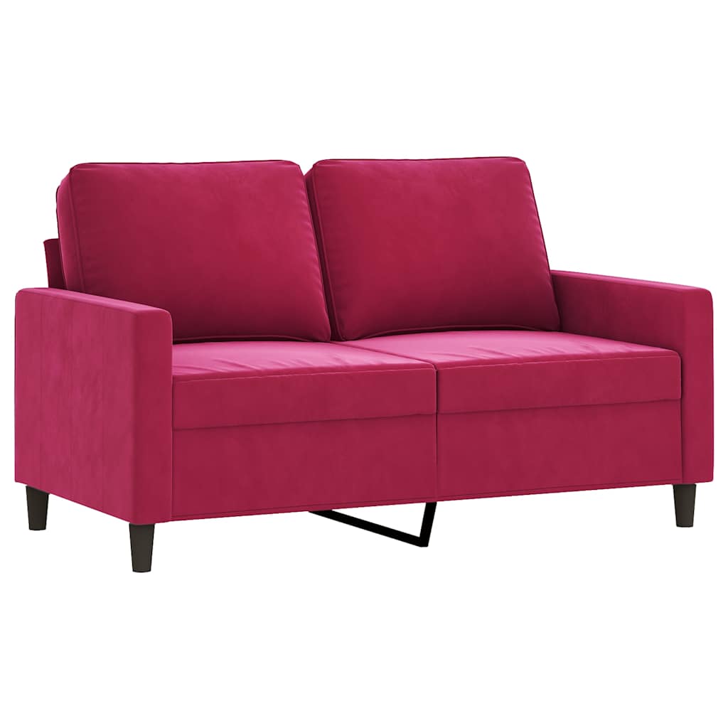 Divano a 2 Posti Rosso Vino 120 cm