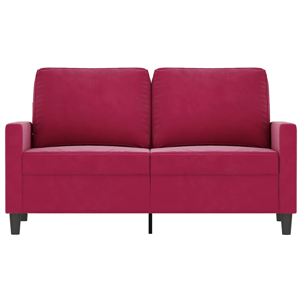 Divano a 2 Posti Rosso Vino 120 cm in Velluto | homemem39