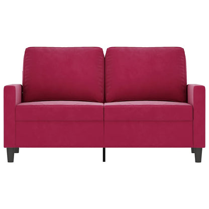 Divano a 2 Posti Rosso Vino 120 cm in Velluto | homemem39
