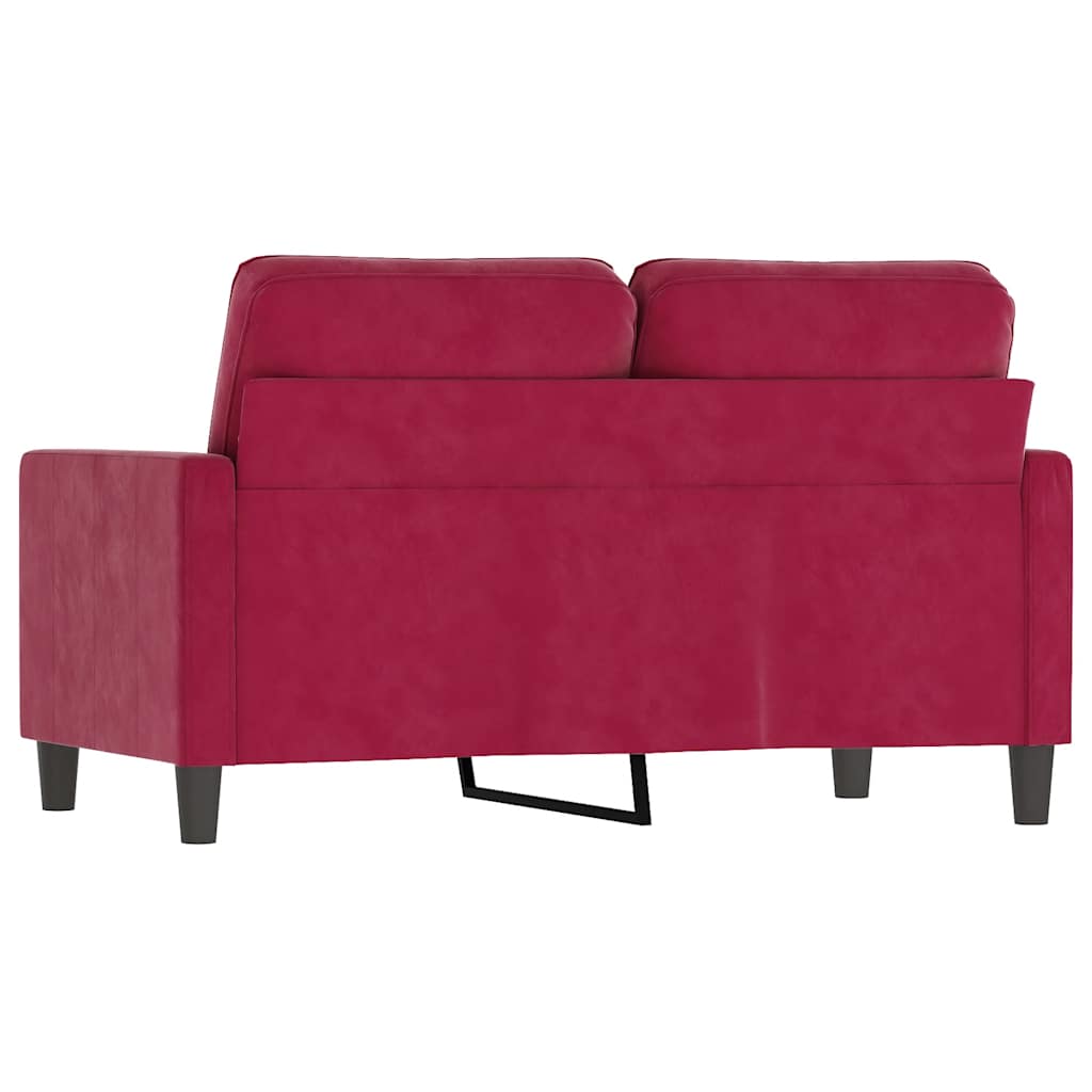 Divano a 2 Posti Rosso Vino 120 cm in Velluto | homemem39